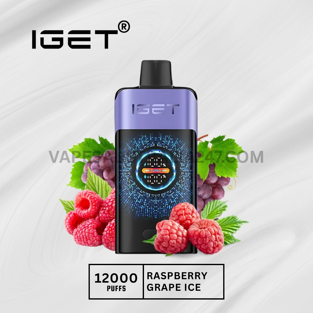 Iget One 12000 Puffs Raspberry Grape Ice IGET One 12000 Puffs Raspberry Grape Ice